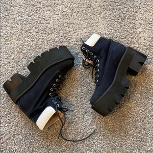 Jeffrey Campbell suede platform boots